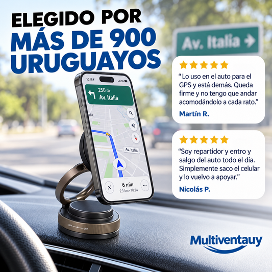 Soporte Magnético 360° para Celular — Ventosa al Vacío