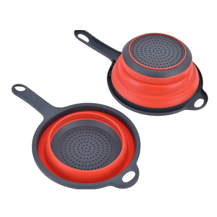 Colador plegable de silicona con mango para cocina